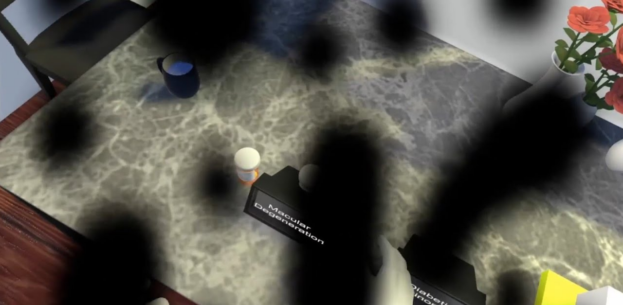 Eye tracked visual deficits simulation in VR